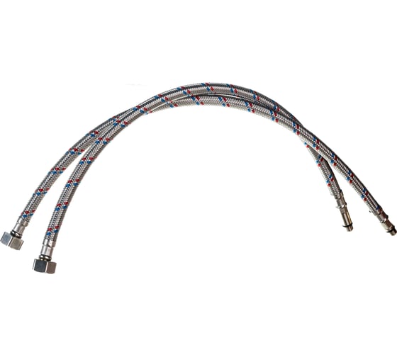 Изображение товара Гибкая подводка для смесителей ELKA 1/2"хМ10х50 см пара - длинный и короткий хвостовик ИС.100303