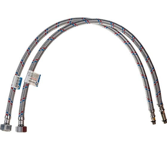 Изображение товара Гибкая подводка для смесителей ELKA 1/2"хМ10х60 см пара - длинный и короткий хвостовик ИС.100304