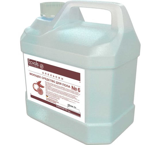 Изображение товара Средство гипоаллергенное для мытья пола Ecvols №6 с эфирными маслами (апельсин), 3 л 00.06fl3000