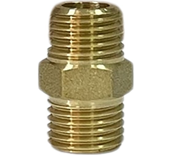 Изображение товара Ниппель LadAna Е-25 для резьбовых соединений, 1/4x1/4", нар. резьба, латунь 100605025