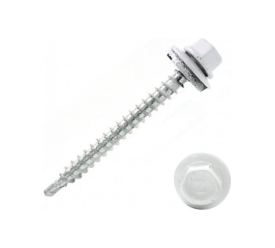 Изображение товара Саморез Tech-Krep КР сверло, 4.8x51 мм, RAL 9003, ярко-белый, 5 кг, коробка 151770