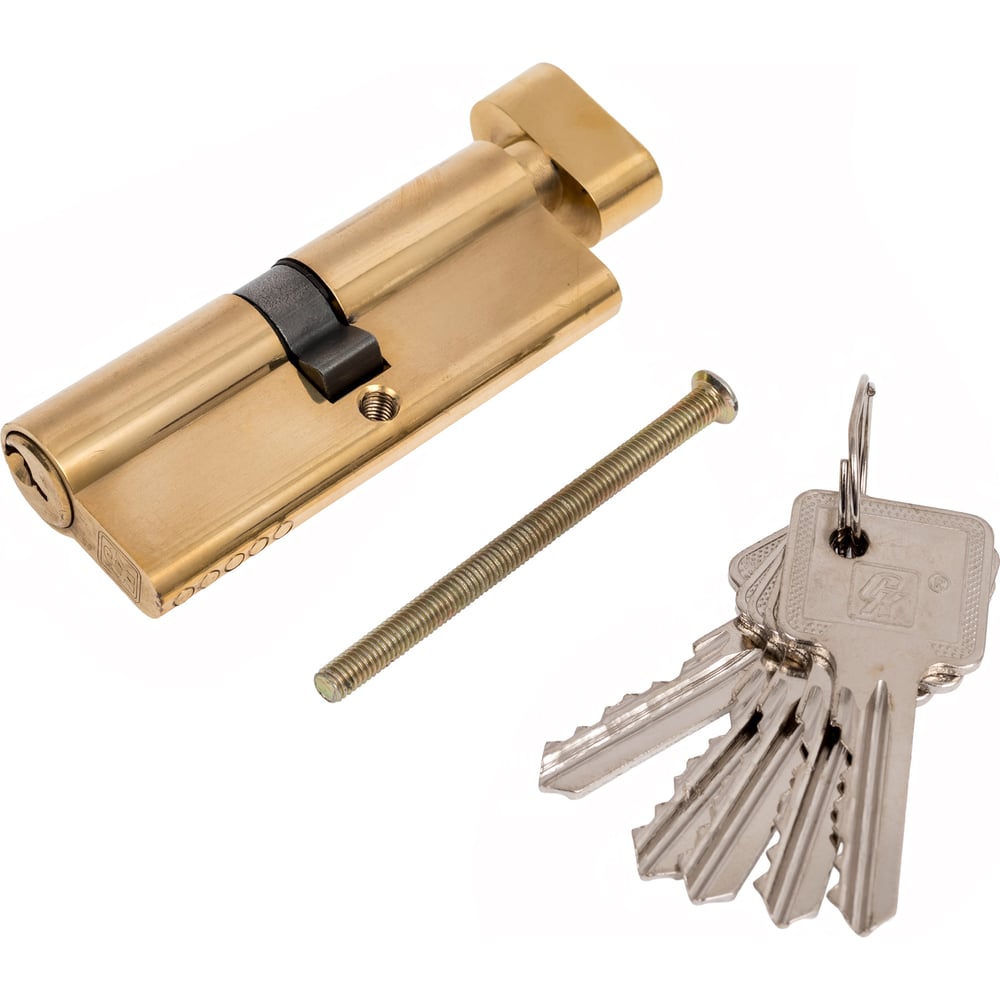 Изображение товара Цилиндр с вертушкой СК 80 мм латунный для дверей