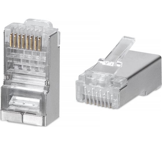 Изображение товара Экранированный коннектор RJ-45 под витую пару Cabeus категория 6/7, для многожильного кабеля, для проводников с толщиной по изоляции до 1,05 мм 100 шт 8P8C-SH-C6