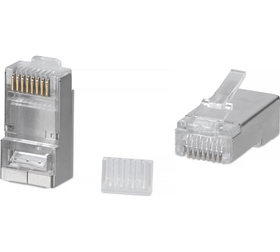 Изображение товара Экранированный коннектор RJ-45 под витую пару Cabeus категория 6/7, для многожильного кабеля, для проводников с толщиной по изоляции до 1,05 мм, 100 шт 8P8C-SH-C6-TWP