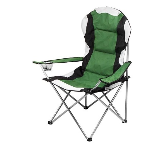 Изображение товара Складное кресло с держателем для бутылок и чехлом Arizone зеленое 42-606001