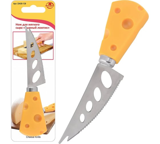 Изображение товара Нож для мягкого сыра МУЛЬТИДОМ Сырный ломтик NEW DA50-139