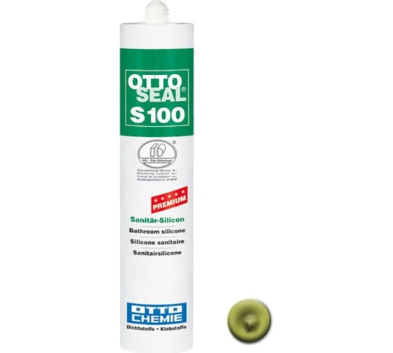 Изображение товара Профессиональный универсальный силиконовый герметик OTTO-CHEMIE OTTOSEAL S100 PREMIUM C11 зеленый мох S100/C11