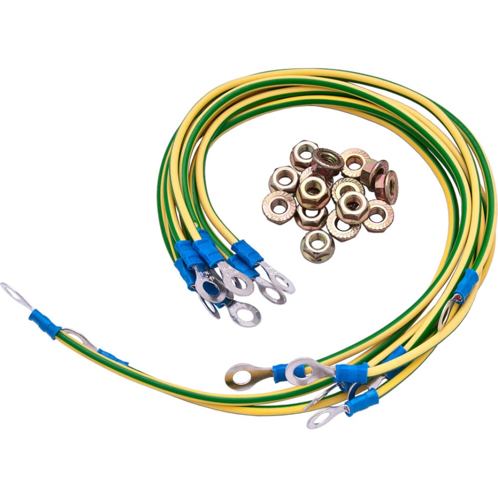 Набор кабелей заземления (30см - 6 шт, 40см- 2шт, гайка с фланцем - 16 шт) GRW