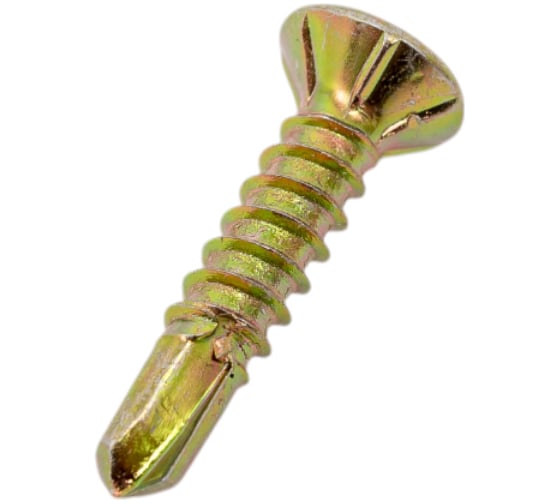 Изображение товара Оконный саморез со сверлом Kenner Жёлтый цинк под автомат 3,9х19 Kn 1500шт сжс3919ф