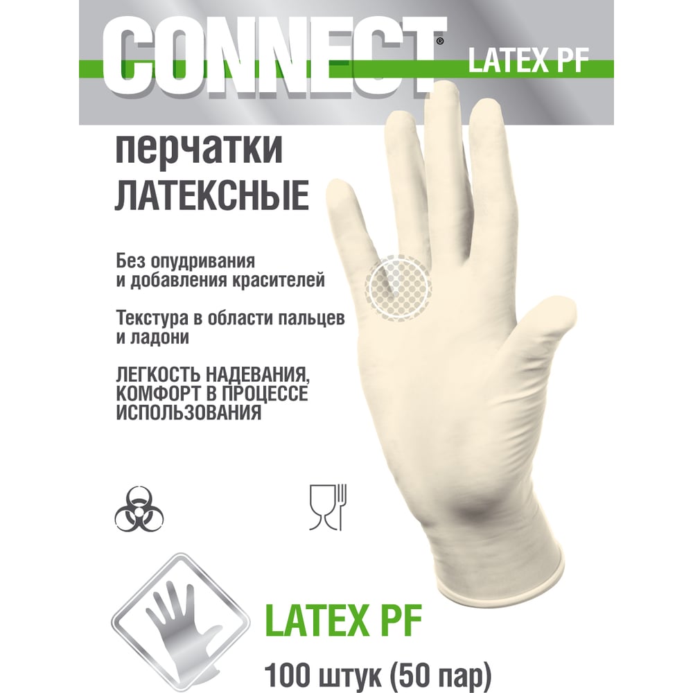 фото Латексные перчатки connect