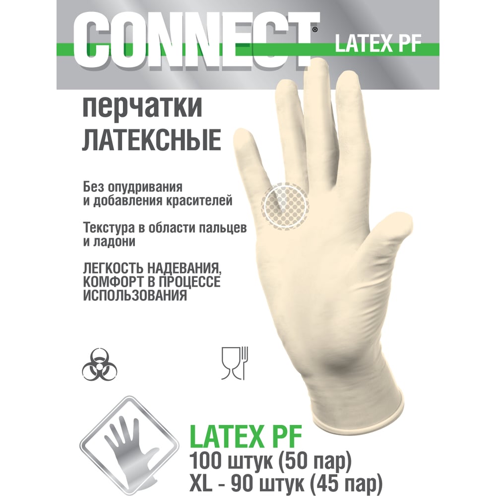 фото Латексные перчатки connect