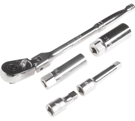 Изображение товара Набор головок свечных с пружинным фиксатором 16,21мм трещотка,удлинитель 1/-3/4",3" JTC -3905A 767862