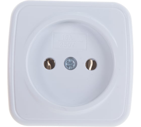 Изображение товара Розетка без заземления, белая UNIVersal Электра 0011