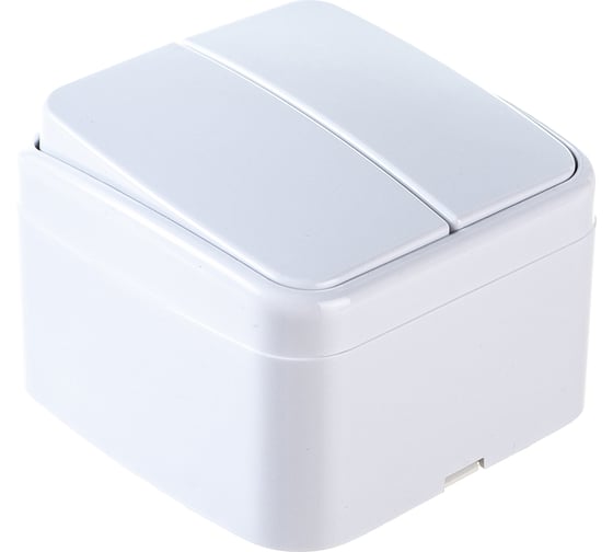 Изображение товара Двухклавишный выключатель, белый UNIVersal Электра 0031