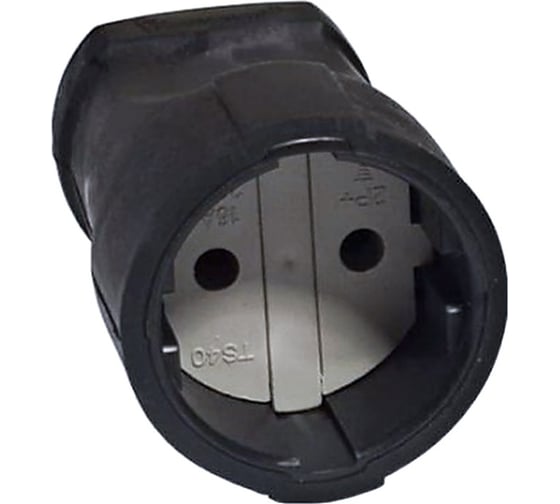 Изображение товара Штепсельное гнездо б/з, черное, ПВХ-облив 10А 250В UNIVersal ОА0150