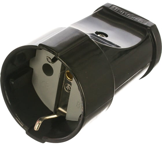 Изображение товара Штепсельное гнездо с/з, черное 16А 250В UNIVersal А1020
