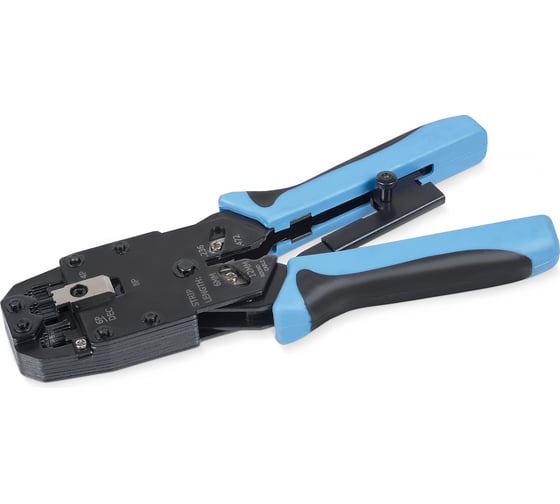 Изображение товара Обжимной инструмент Cabeus для RJ-45 (8р8с), RJ-11/12 (6р6с, 6р4с, 6р2с), 4р4с, 4р2с, профессиональный, с храповым механизмом HT-2008AR