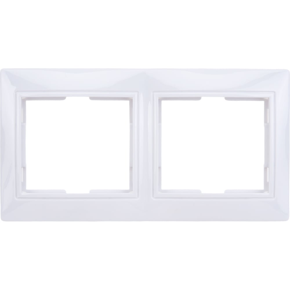 Изображение товара Горизонтальная 2-х местная рамка UNIVersal Севиль C0044 белая