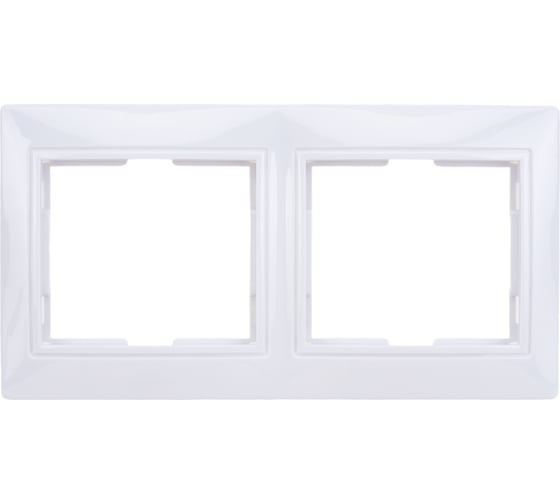Изображение товара Горизонтальная 2-х местная рамка, белая UNIVersal Севиль C0044