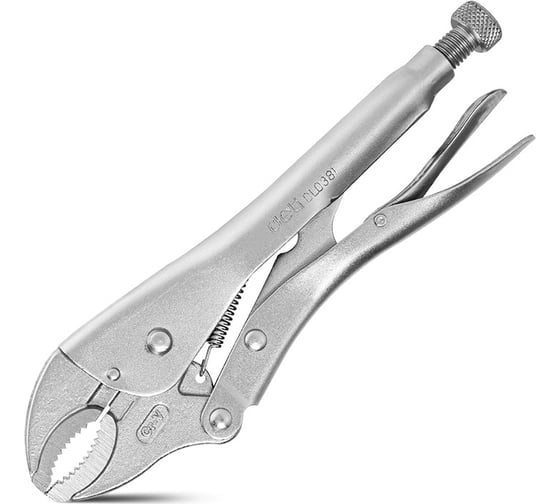 Изображение товара Зажимные клещи DELI ручной зажим с изогнутыми губками с фиксатором регулируемые DL0381 220мм рабочий ход 55мм, CrV 110709