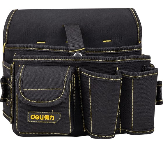 Изображение товара Поясная сумка монтажника, электрика для инструмента DELI DL-P5 с ремнем, 270x190x140 мм, 15 карманов, ткань оксфорд 600d, материал eva 111150