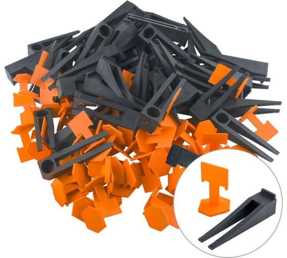 Изображение товара Комплект СВП зажим флажок и клин 1.5 мм по 50 шт Biber 55638 тов-215920