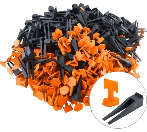 Изображение товара Комплект свп зажим флажок и клин 1,5 мм по 250 шт Biber 55641 тов-215923