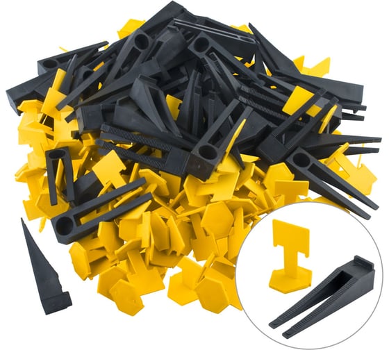 Изображение товара Комплект свп зажим флажок и клин 1 мм по 50 шт Biber 55639 тов-215921