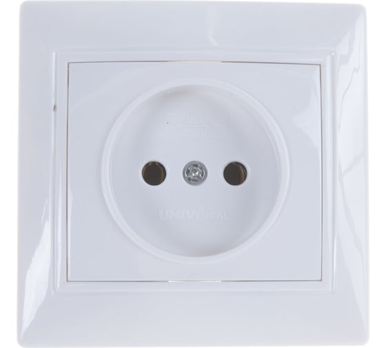 Изображение товара Розетка без заземления, белая UNIVersal Севиль С0022