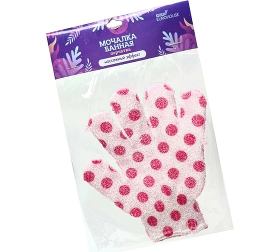 Изображение товара Банная мочалка перчатка EUROHOUSE нейлон, 13x18 см 14361