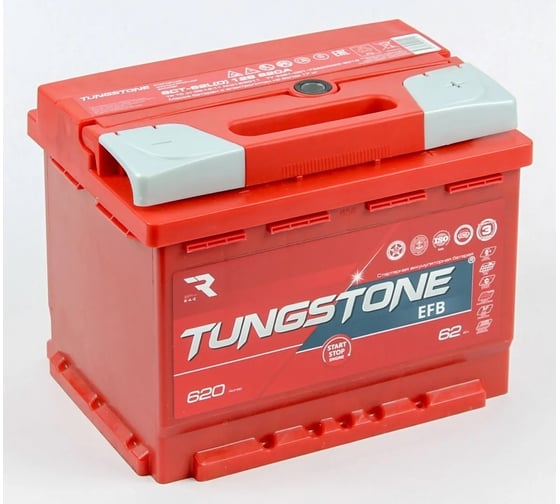 Изображение товара Автомобильный аккумулятор Tungstone Efb 6ст -62.1 62L(1)-L2АК-АК-0