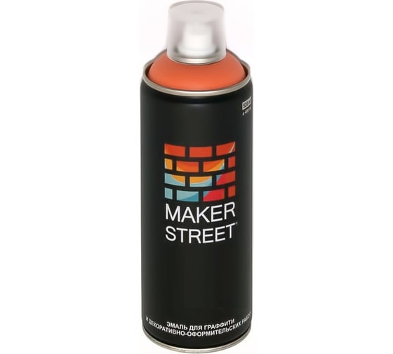 Изображение товара Краска (эмаль) для граффити и декоративно-оформительских работ MAKERSTREET MS400 400 мл, 201 Оранжевый 361025