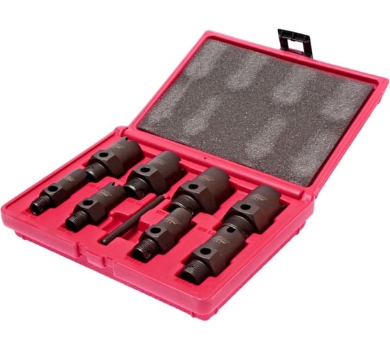 Изображение товара Набор инструментов для восстановления резьбы штуцеров систем кондиционирования 9 предметов JTC -1361 699934