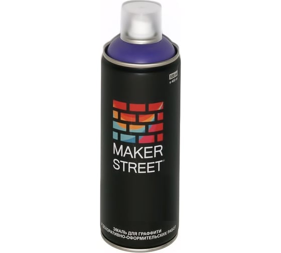 Изображение товара Краска (эмаль) для граффити и декоративно-оформительских работ MAKERSTREET MS400 400 мл, 407 Сине-фиолетовый 361097