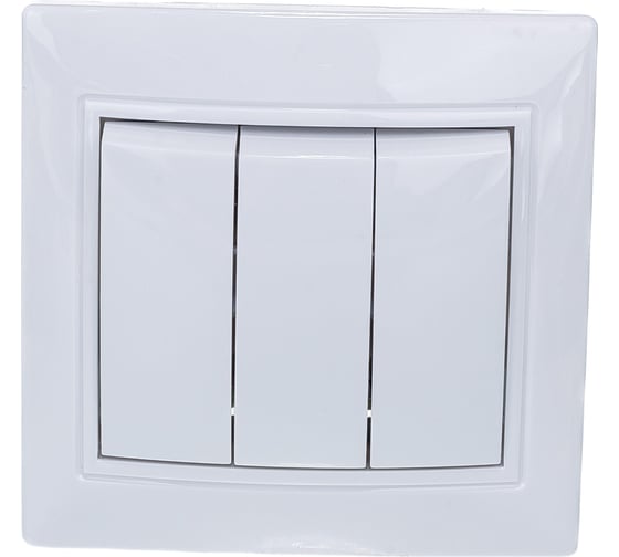 Изображение товара Трехклавишный выключатель, белый UNIVersal Севиль C0043
