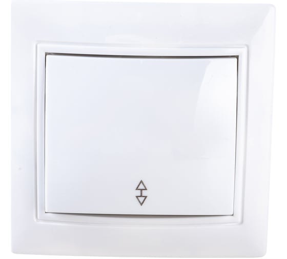 Изображение товара Одноклавишный проходной выключатель, белый UNIVersal Севиль С0025