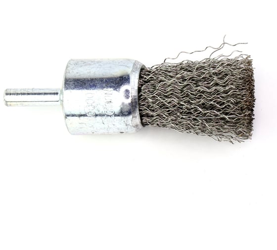 Изображение товара Щетка для дрели концевая 25 мм, с хв-м 6 мм, гофрированная нержавеющая сталь 0.30 мм 13-044 EuroBrush EB-E25SS1