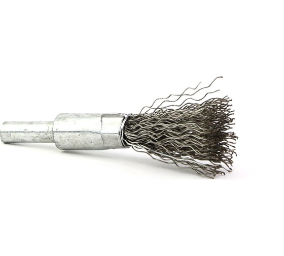 Изображение товара Щетка для дрели концевая 10 мм, с хв-м 6 мм, гофрированная нержавеющая сталь 0.30 мм 13-042 EuroBrush EB-E10SS1