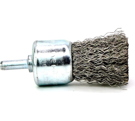 Изображение товара Щетка для дрели концевая 30 мм, с хв-м 6 мм, гофрированная нержавеющая сталь 0.30 мм 13-118 EuroBrush EB-E30SS