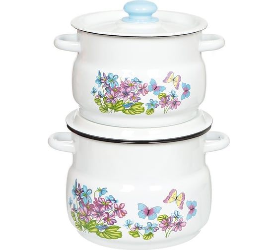 Изображение товара Эмалированный набор Сибирские товары №10 Фиалка 2 предмета ТБ3051