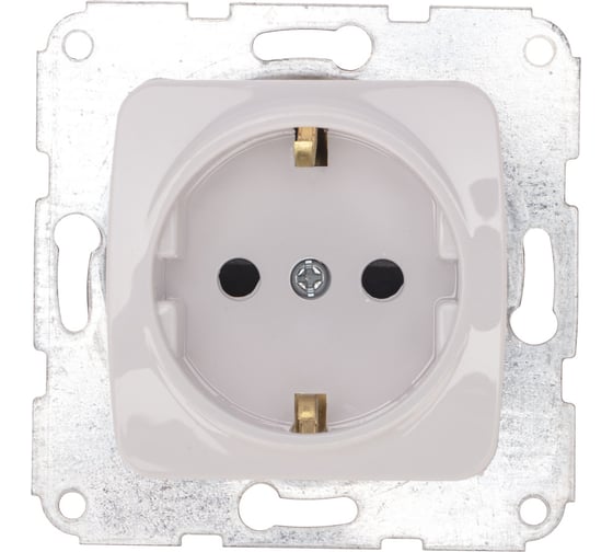 Изображение товара Механизм розетки KRANZ 1-ая с заземлением, защитные шторки с/у 16а белый KR-78-0212