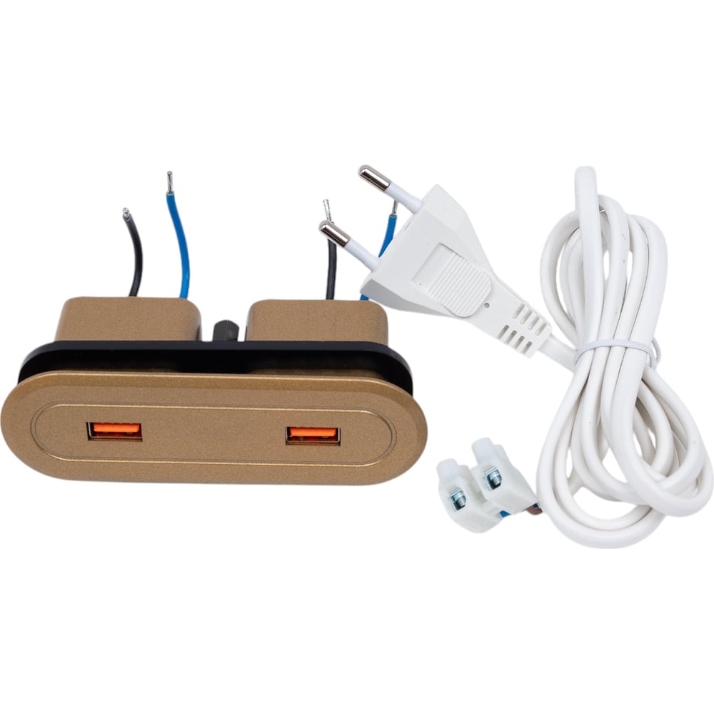 Блок розеток NAVAKO stripe smooth gold 12027