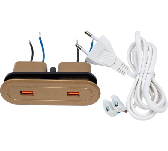 Изображение товара Блок розеток NAVAKO stripe smooth gold 12027