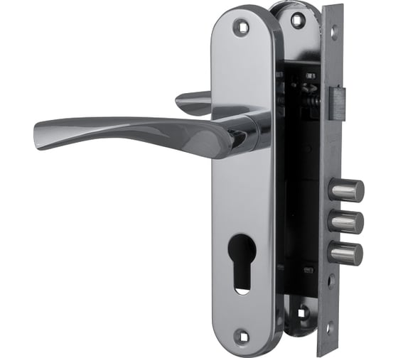 Изображение товара Цилиндровый замок с в комплекте с ручкой FUARO LOCKSET.1511W/B CP хром 27017