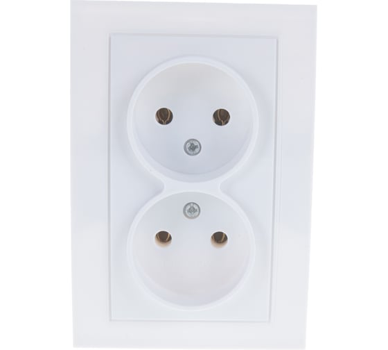 Изображение товара Двойная розетка без заземления, белая UNIVersal Бриллиант 7947519
