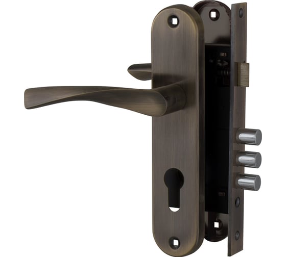 Изображение товара Цилиндровый замок с в комплекте с ручкой FUARO LOCKSET.1511W/B AB бронза 27015