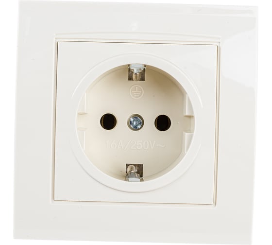 Изображение товара Розетка с заземлением, слоновая кость UNIVersal Бриллиант 7948844
