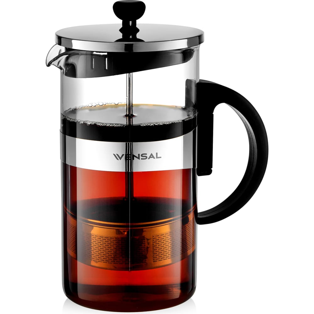 Заварочный чайник VENSAL, цвет прозрачный/черный