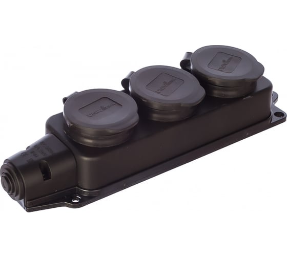 Изображение товара Тройная однофазная каучуковая колодка с заглушками UNIVersal 602230