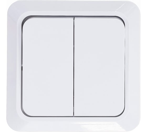Изображение товара Двухклавишный выключатель, белый UNIVersal Олимп О0023
